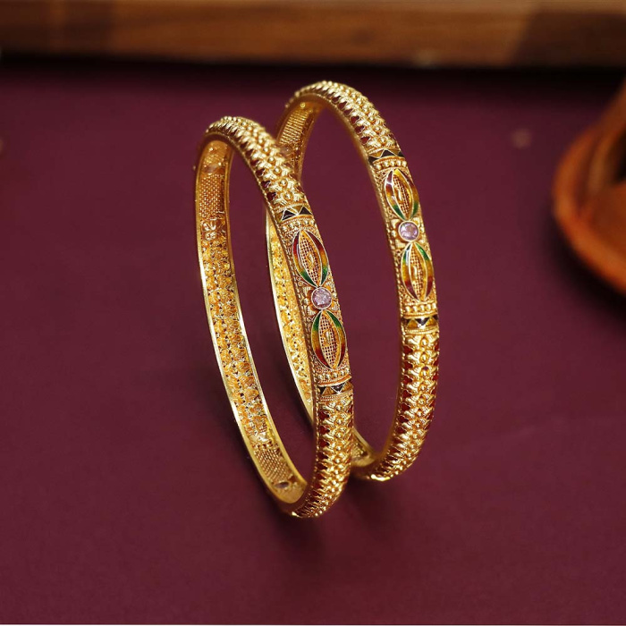 Vaibhav Jewellers 22K Antique  Gheru Polish Bangles 125VG1314