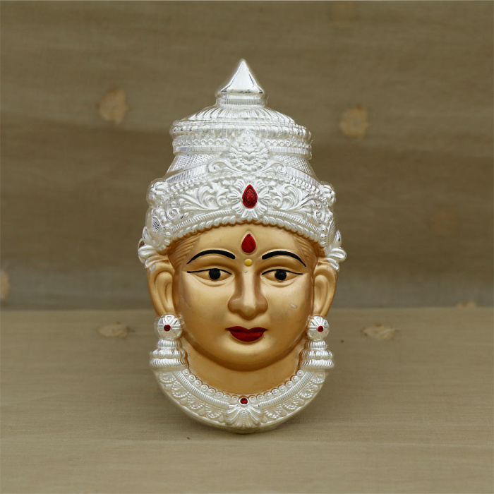 Plain Silver Nagash Lakshmi Devi Face 576VB8842