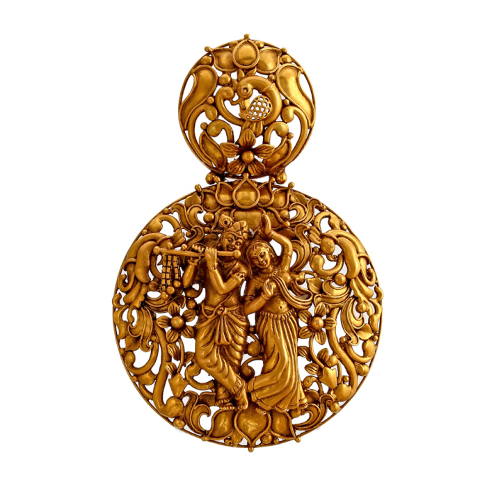 Magnificent Radha Krishna Gold Pendant