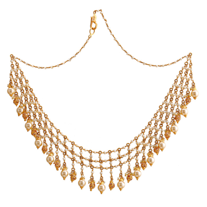 Contemporary Fishnet Gold Necklace