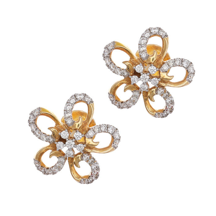 Alluring Flower Diamond Earrings