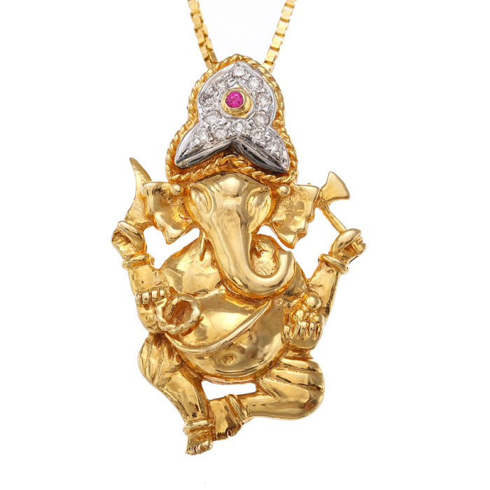 Divine Lord Ganesh Diamond Pendant