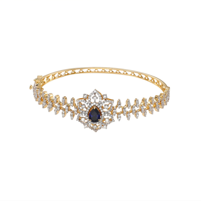 Regal Blue Sapphire Diamond Bracelet
