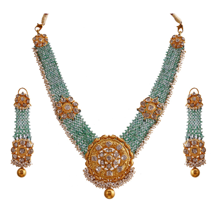 Agate Pachi Gold Necklace Set