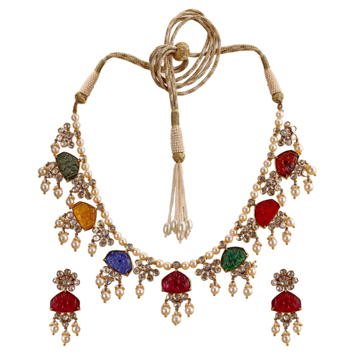 Striking Multicolour Gold Necklace
