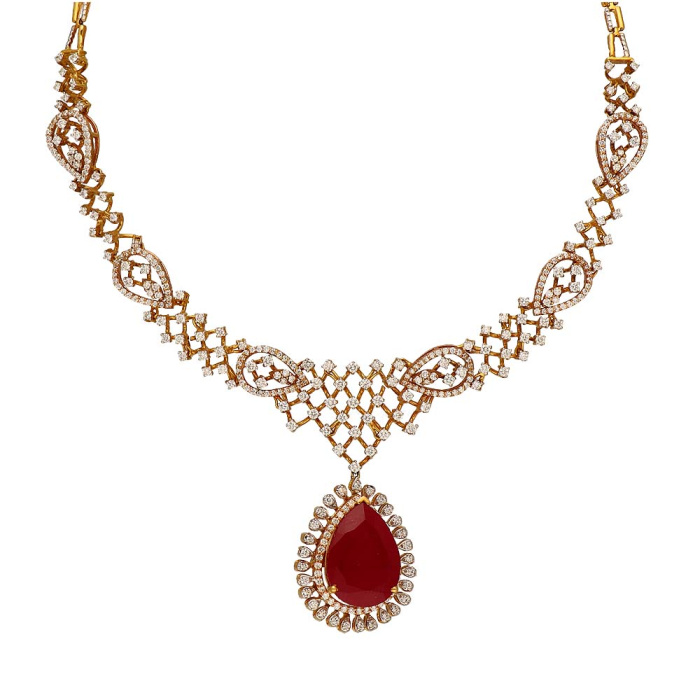 Vaibhav Jewellers 18K Diamond Necklace 159MA55