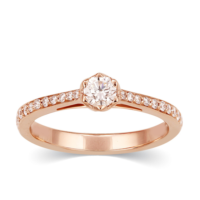 Rose Gold Tiara Diamond Ring