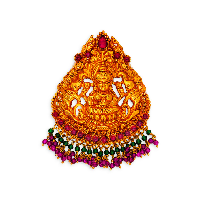 Antique Gajalakshmi Gold Pendant