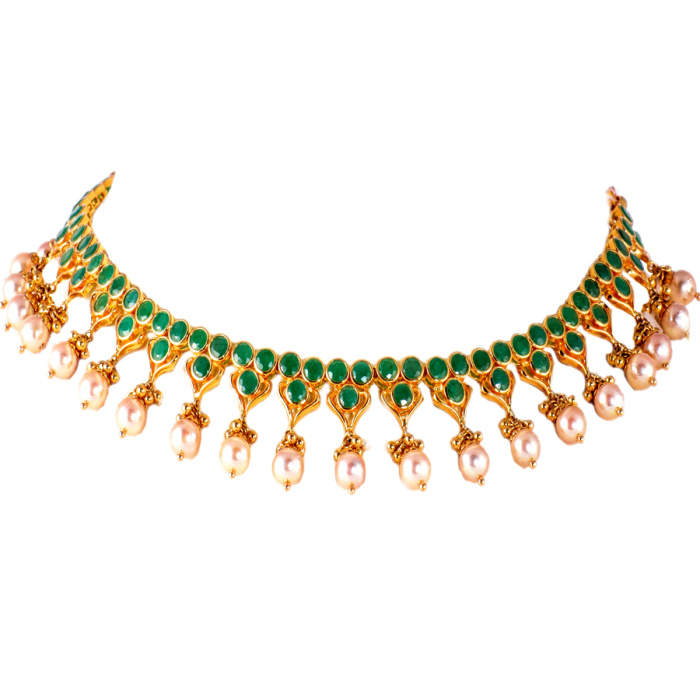 Effortless Emerald Gold Necklace