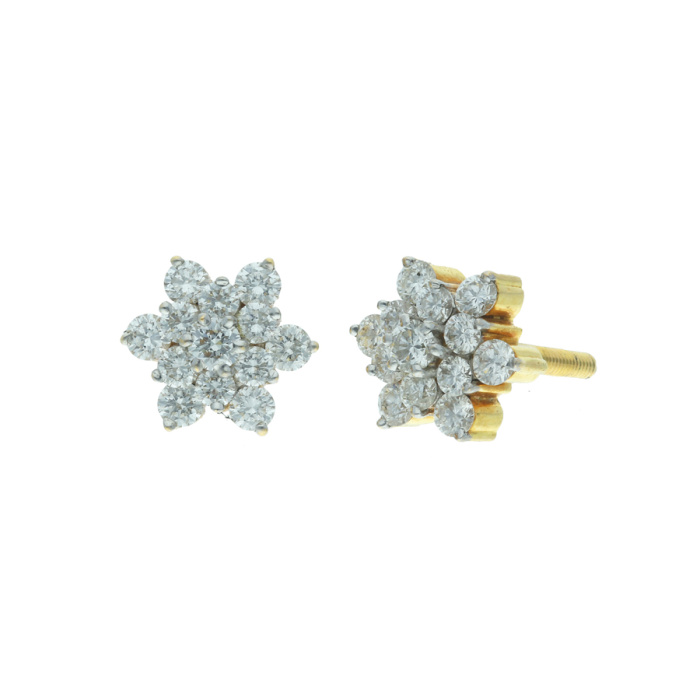 Signity Gold Stud Earrings