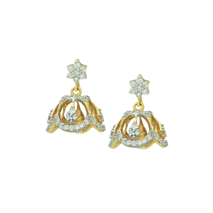 Signity Mini Gold Jhumka Earrings