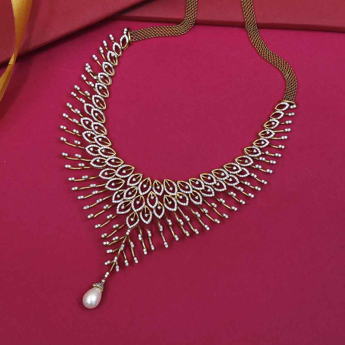 Vaibhav Jewellers 18K Diamond Fancy Necklace 159VG2638