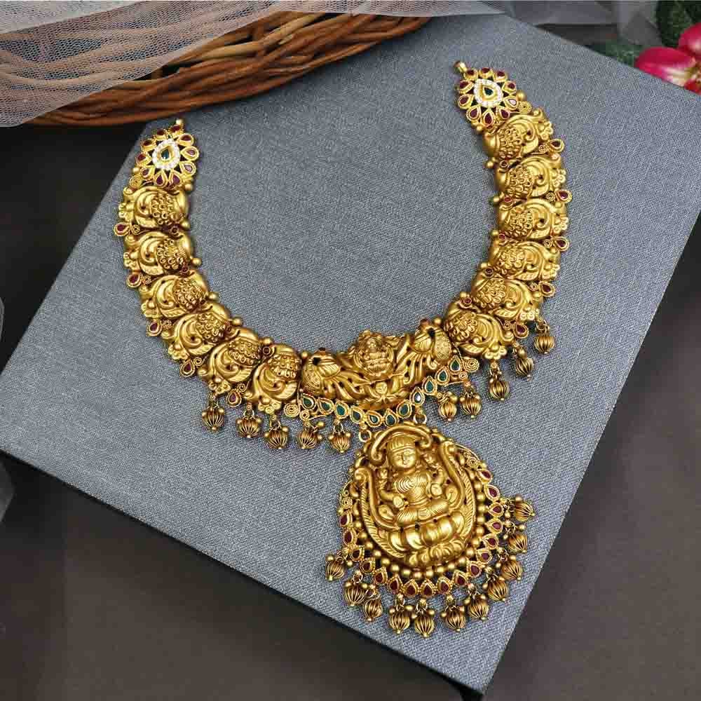 Antique Gold Ghungroo Necklace Set – diya jewellery india