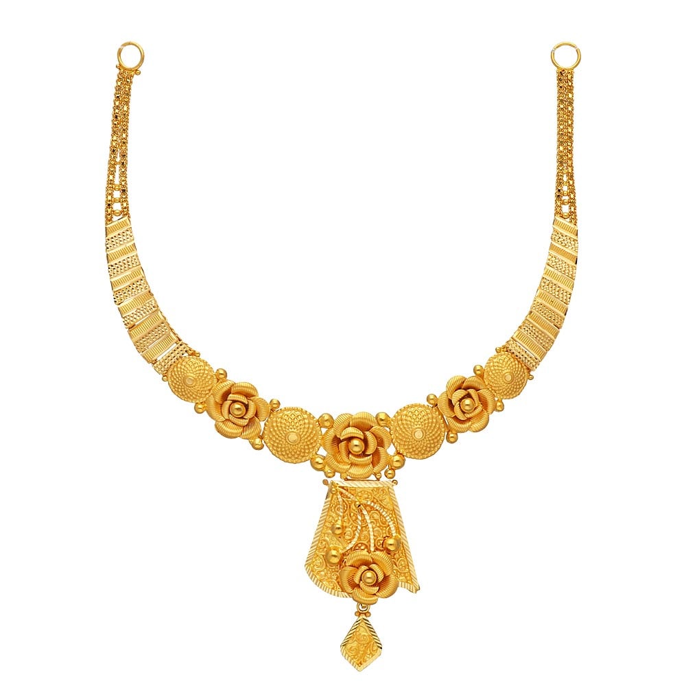 vaibhav jewellers 22k plain gold fancy necklace 9vj4873 9vj4873