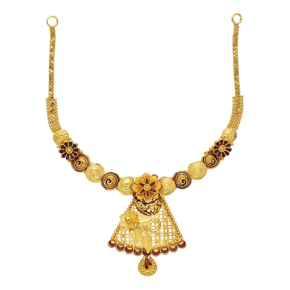 Buy 22Kt Best Short Gold Necklace For Girls 9VL84 Online from Vaibhav  Jewellers