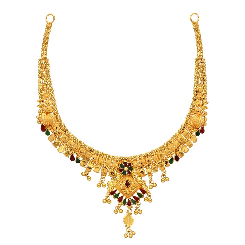 temple jewelry available at Arshi's.. for bookings whatsapp on 9486115… | Bridal  gold jewellery designs, Gold necklace indian bridal jewelry, Bridal gold  jewellery
