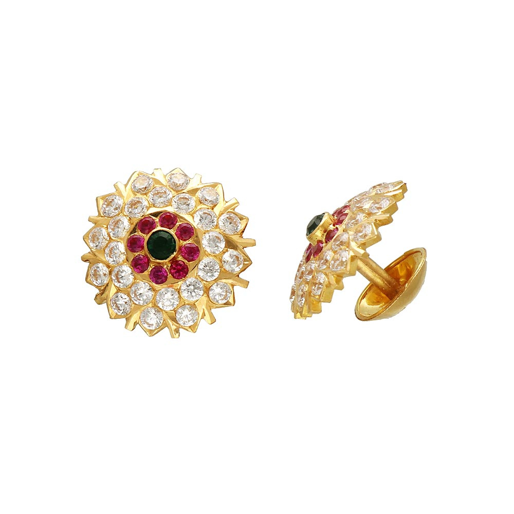 Classic Gold Plated Silver Earring From Nakoda Payals - South India Jewels
