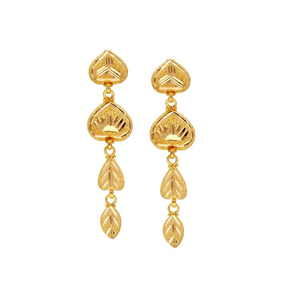 Cocktail 18K Solid Yellow Gold Earrings with Diamonds | G&D Unique Designs