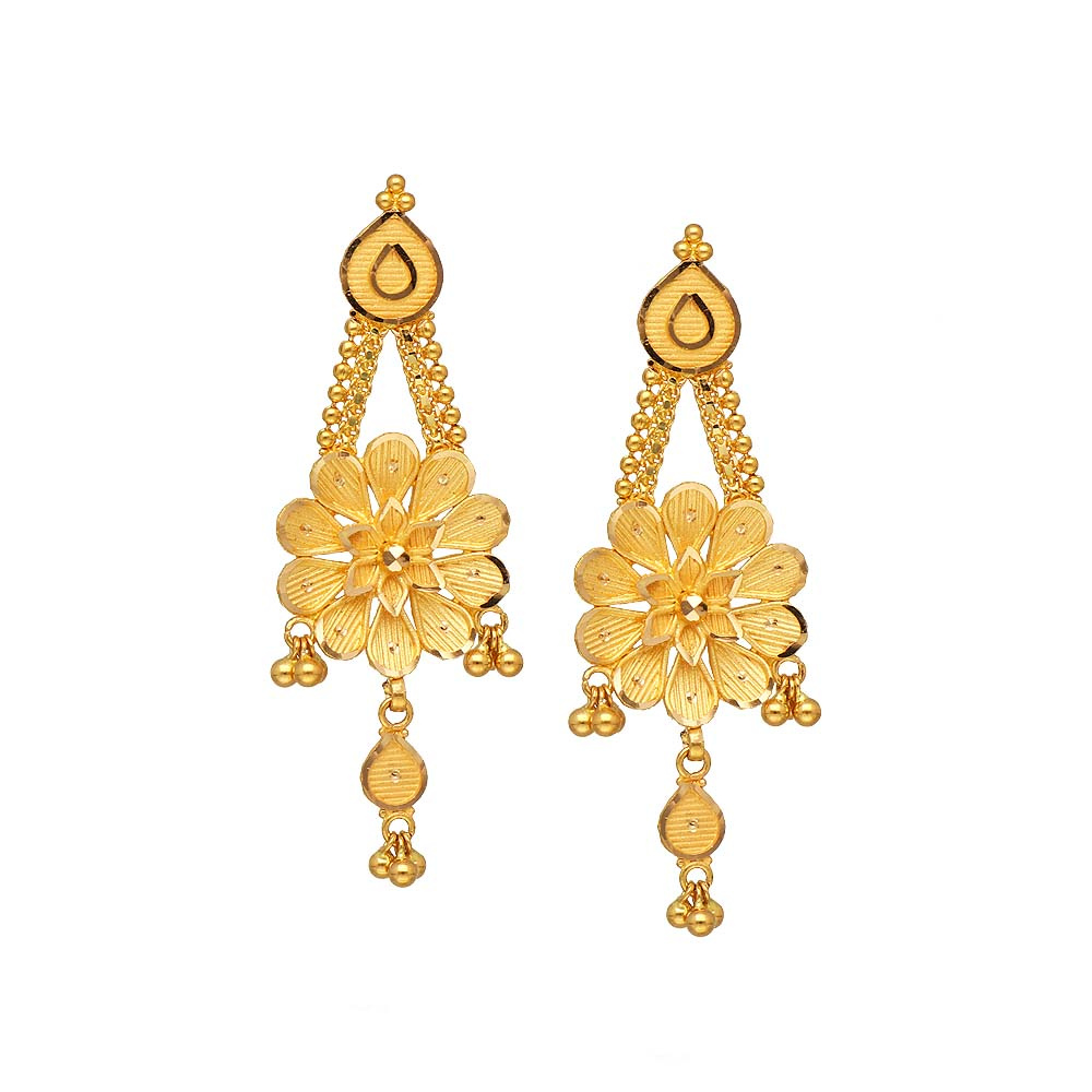 BEAUTIFUL GOLD PLATED EARRINGS WITH KANCHAIN – Sonchafa