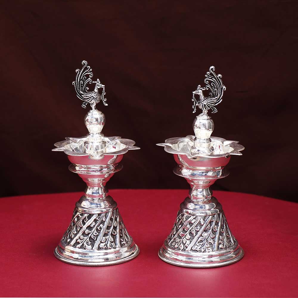 Buy Piepot German Silver Gift Items for Pooja, Diwali, Wedding, Anniversary  Gift Used for Serving with Royal Looking Red Velvet Box (5 Pieces Set)  Online at Low Prices in India - Amazon.in