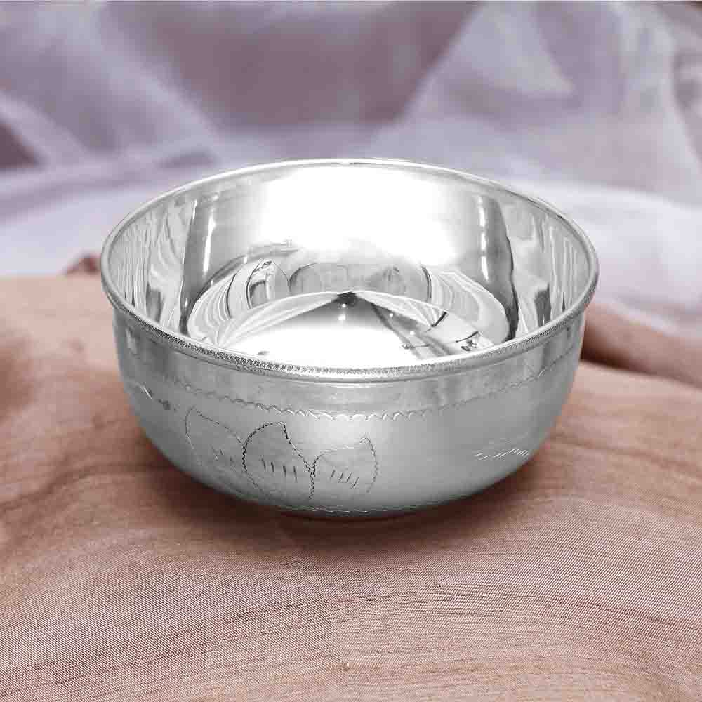 vaibhav jewellers silver engraved bowl 543vb8037 543vb8037