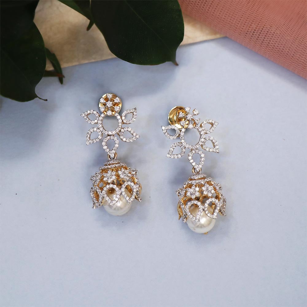vaibhav jewellers 18k diamond fancy hangings 155vg5485 155vg5485