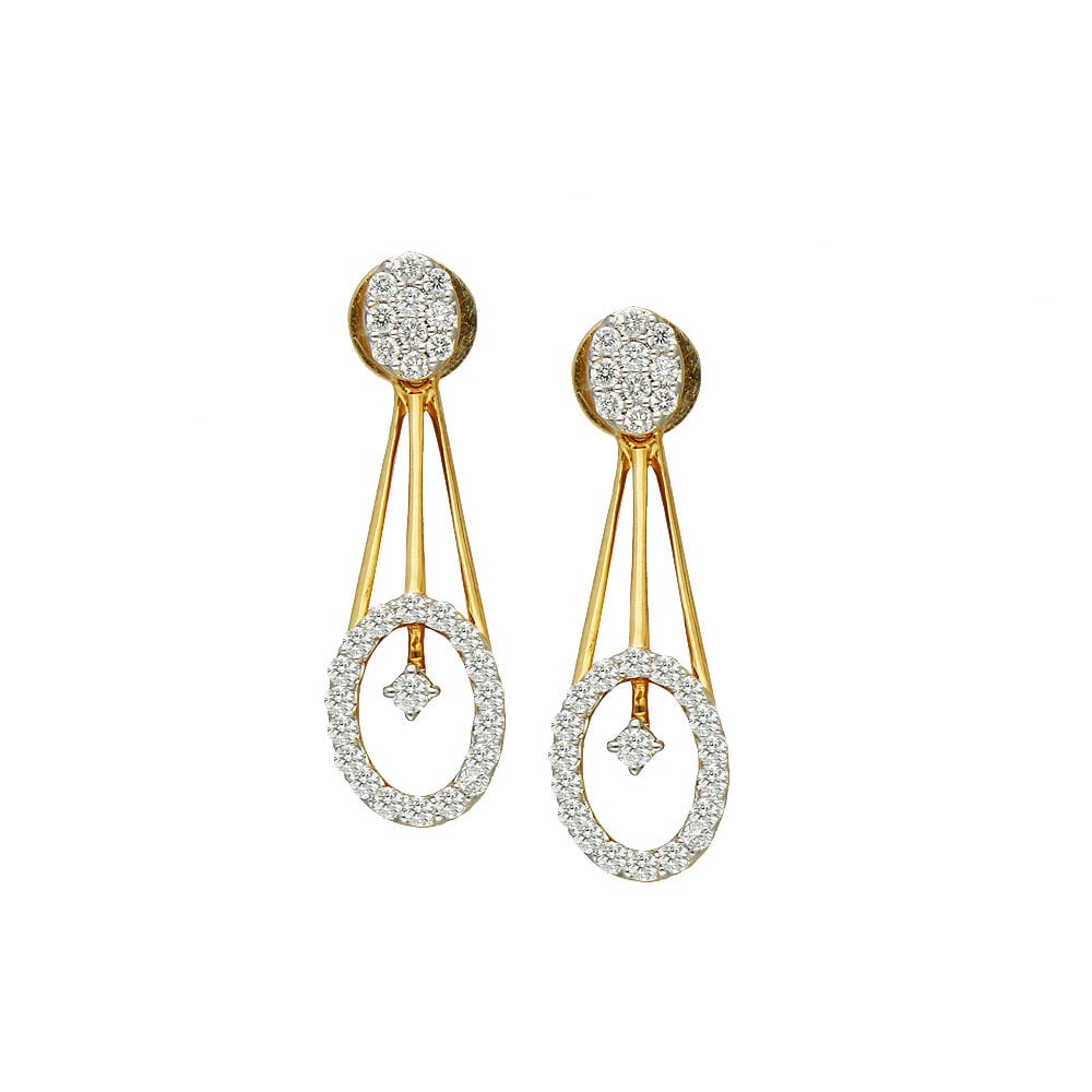 Unique Destiny Diamond Dangle Earrings-Candere by Kalyan Jewellers