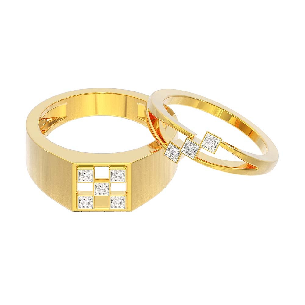 Buy Couple Rings Gold Wedding Ring Setrings for Women and Men, Handmade.wedding  Rings,couple Wedding Rings Online in India - Etsy