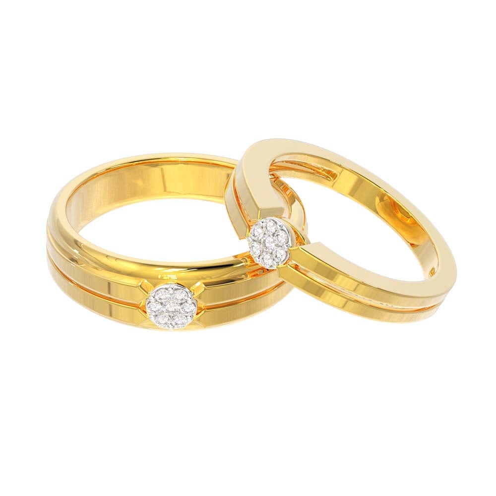 Custom Made Monogram Gold Signet Couple Rings
