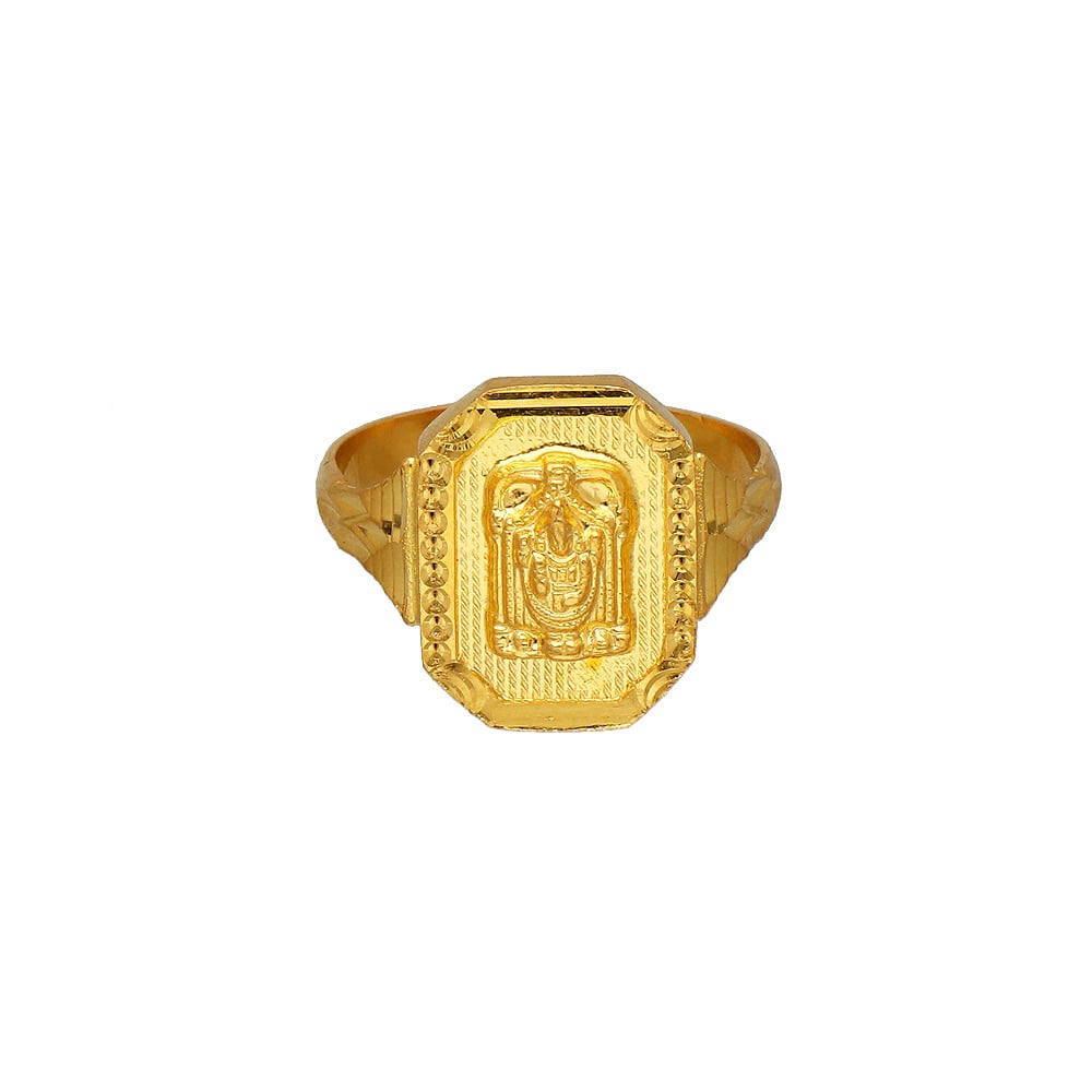 Buy quality 22kt gold plain casting lord balaji fitting classic gents ring  in Chennai