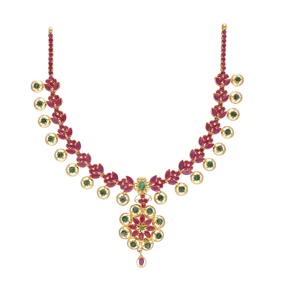 Buy Elegant Look Party Wear High Quality Ruby Stone Necklace One Gram  Jewellery Online