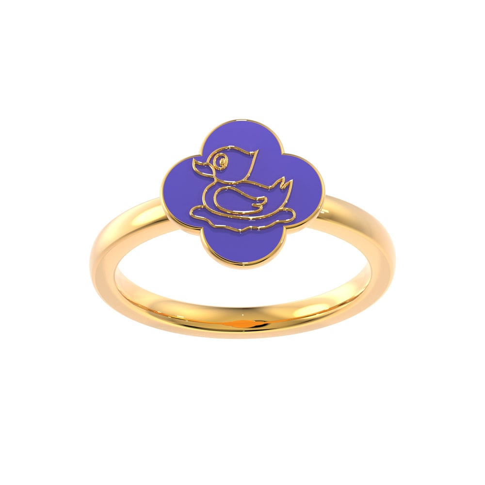 Buy BHIMA Jewellery 18KT Yellow Gold Diamond Love Shaped Womens Ring at  Amazon.in