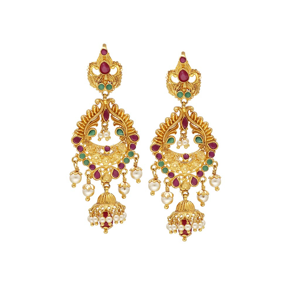 DESIGNER GOLD PLATED PEACOCK EARRINGS UC-NEW 2827 – Urshi Collections