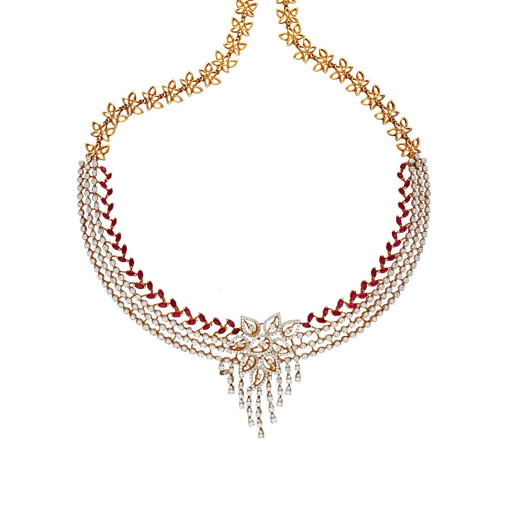 18k diamond floral design necklace 159g668 159g668