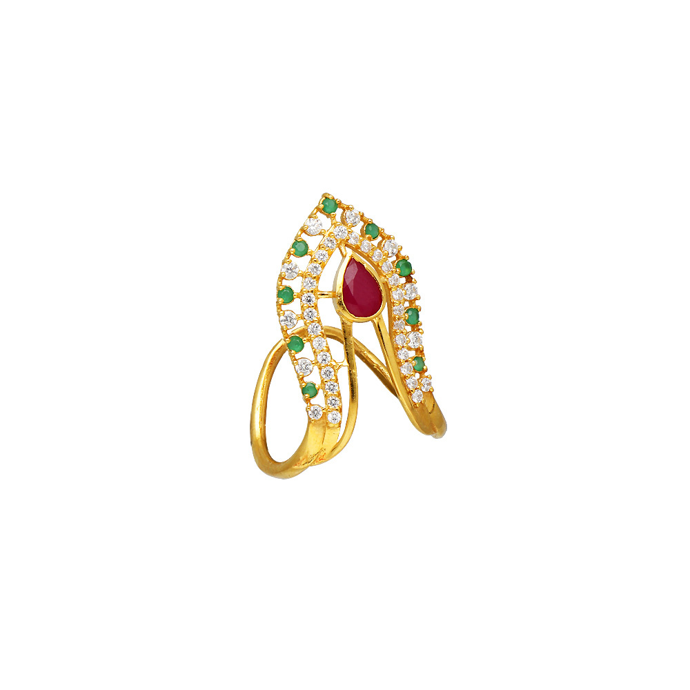 South Indian 18k Gold Plated Designer Wedding Finger Ring Ethnic Fashion  Jewelry | eBay