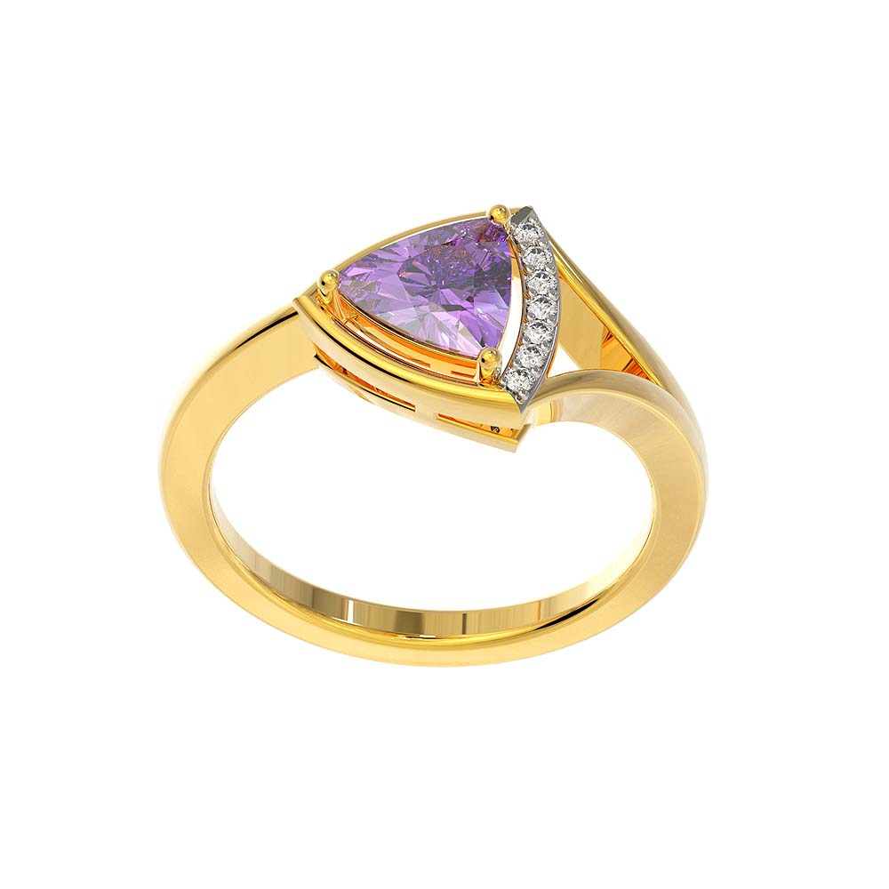 Rosec Jewels Oval Shape Amethyst Ring with Moissanite Halo for India | Ubuy