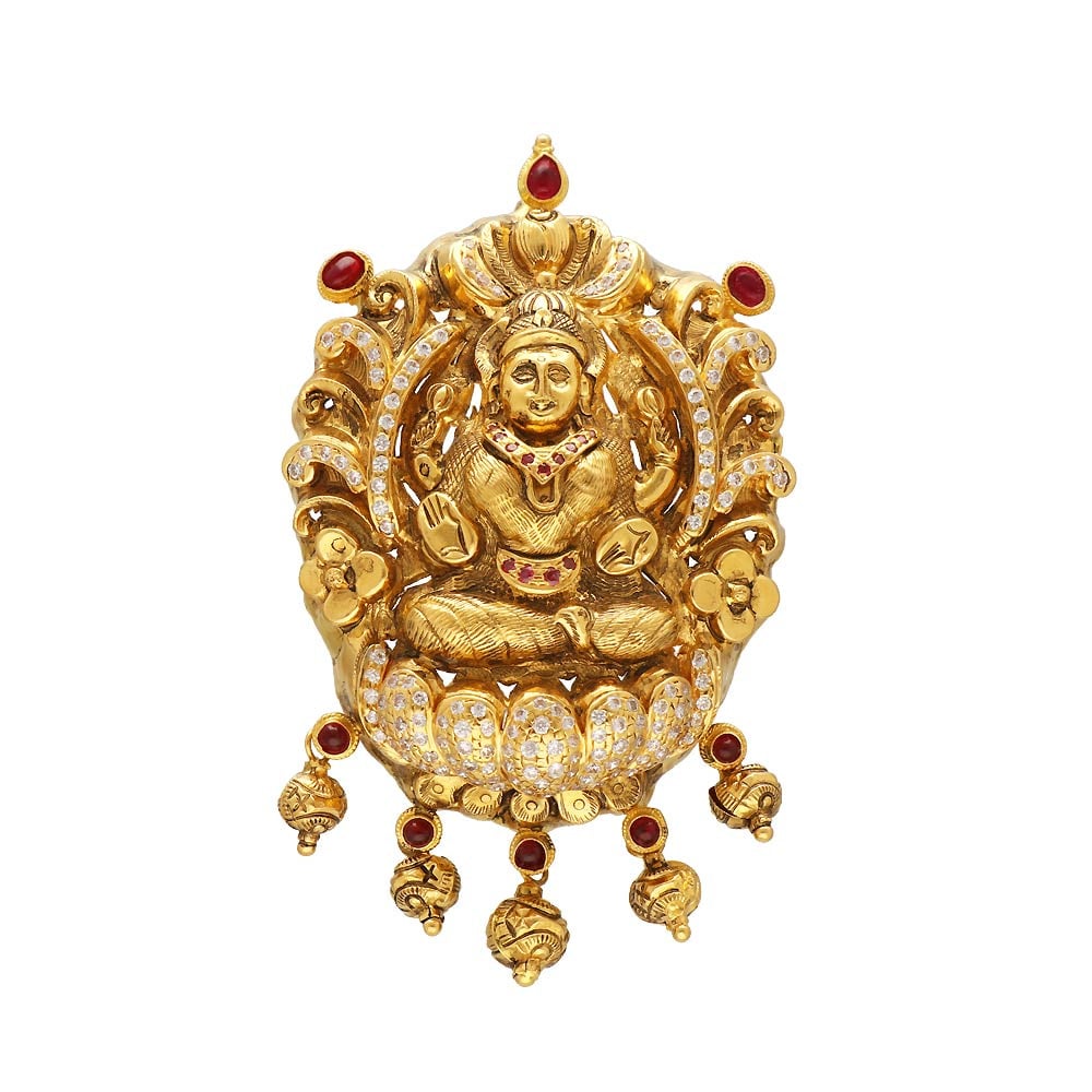 Buy 22Kt Gold Precious Pachi Lakshmi Devi Design Vaddanam 56VG1942