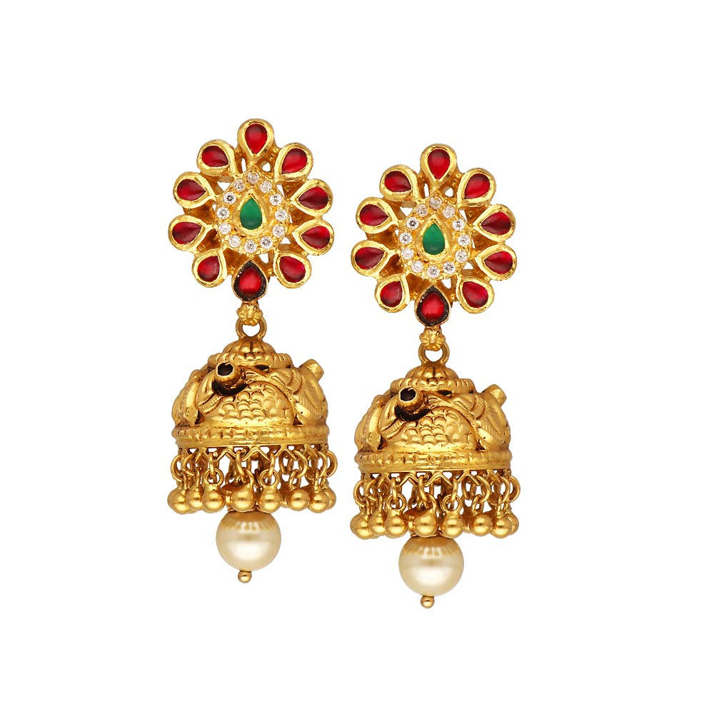 Buy Beautiful Gold Earrings Design One Gram Gold Plated Earrings for Ladies