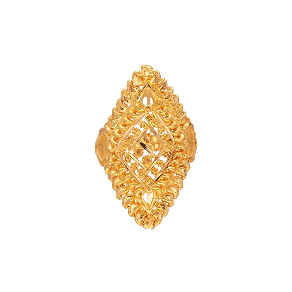 GOLDSHINE 22K Solid Gold Ring US 6.75 Female Stunning Craftsmanship Genuine  - Etsy