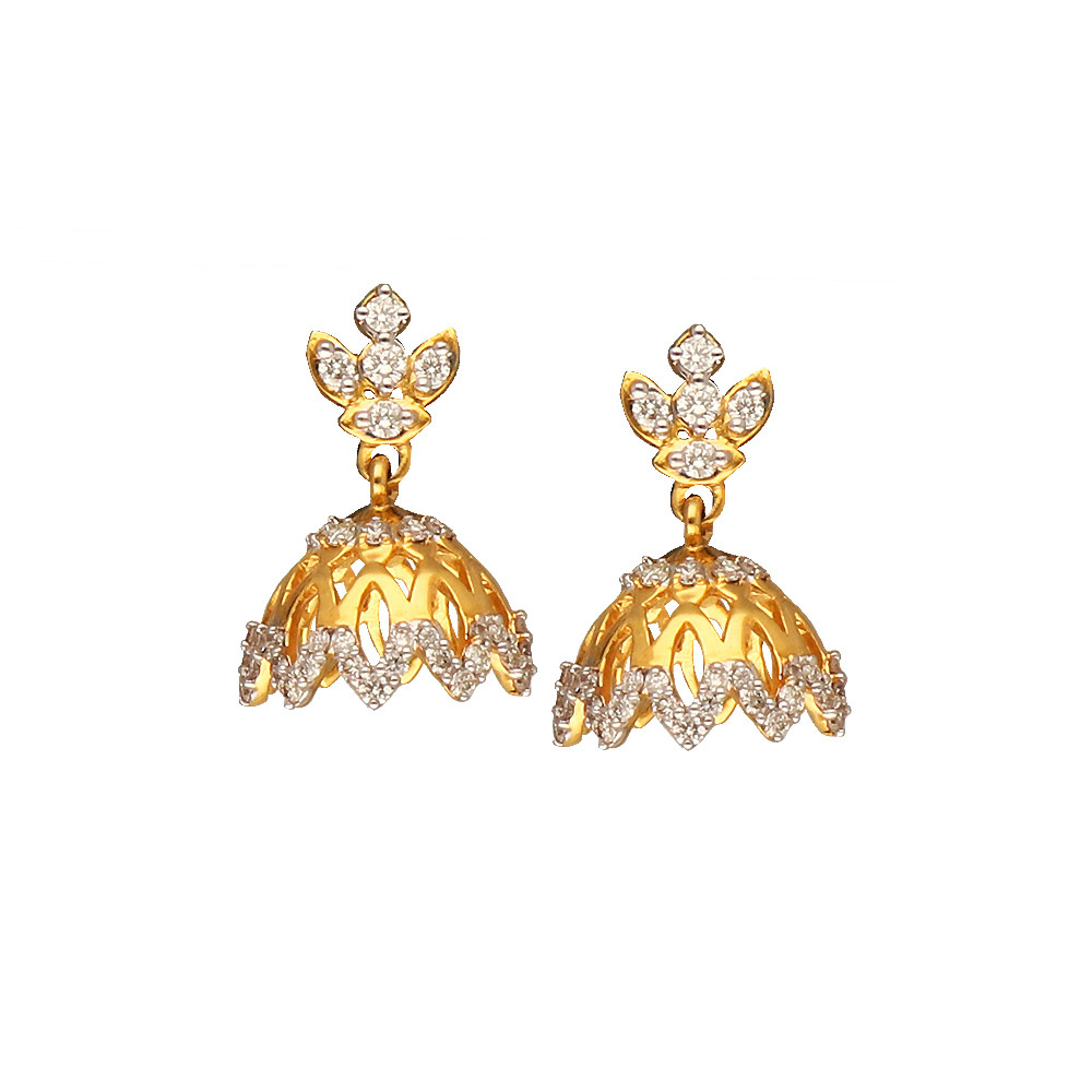 Radiant Meenakari Gold Jhumka Earrings