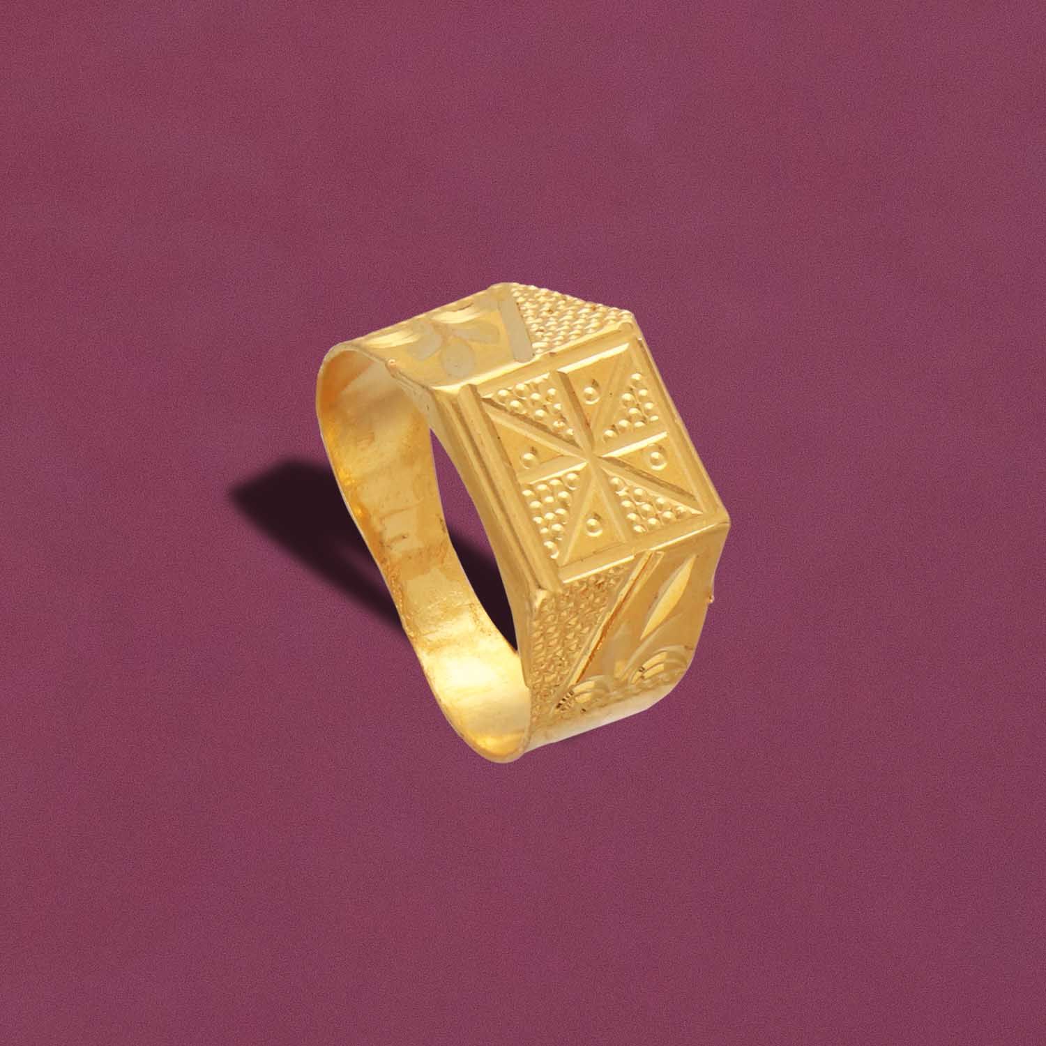 22kt simple square gold ring for kids 93vd7309 93vd7309