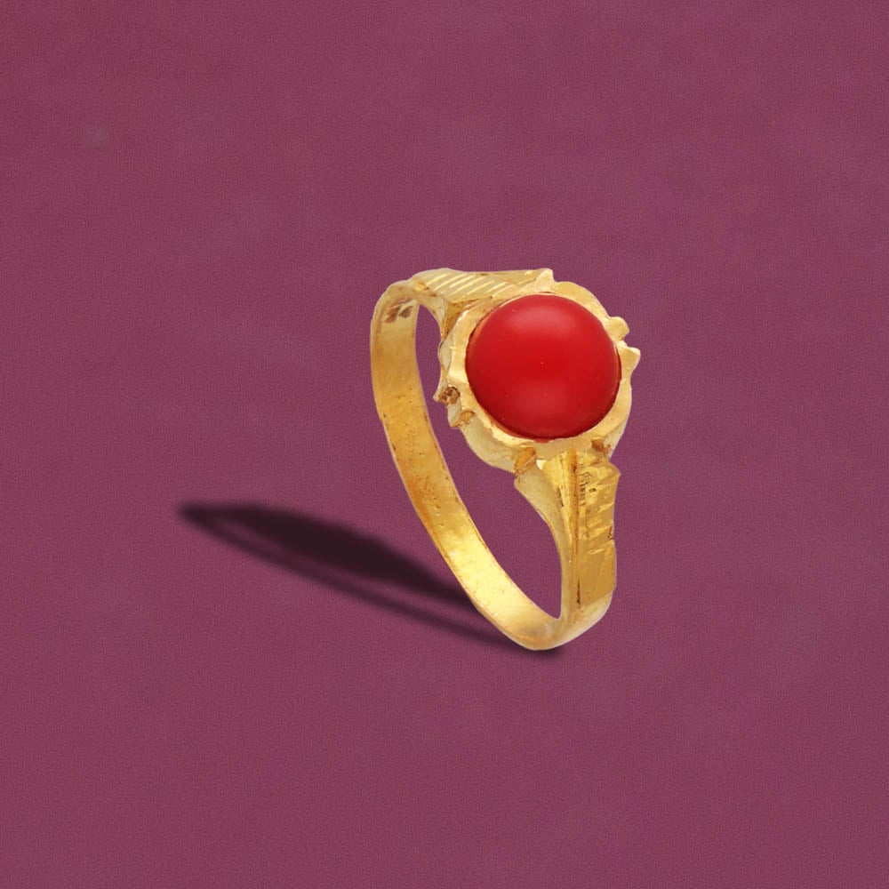 Vintage Red Coral Gold Ring, Solid 18 Kt Gold, Right Hand Ring, Size 6 and  3/4, Cabochon Cut, Handcrafted, Gift for Women - Etsy Norway