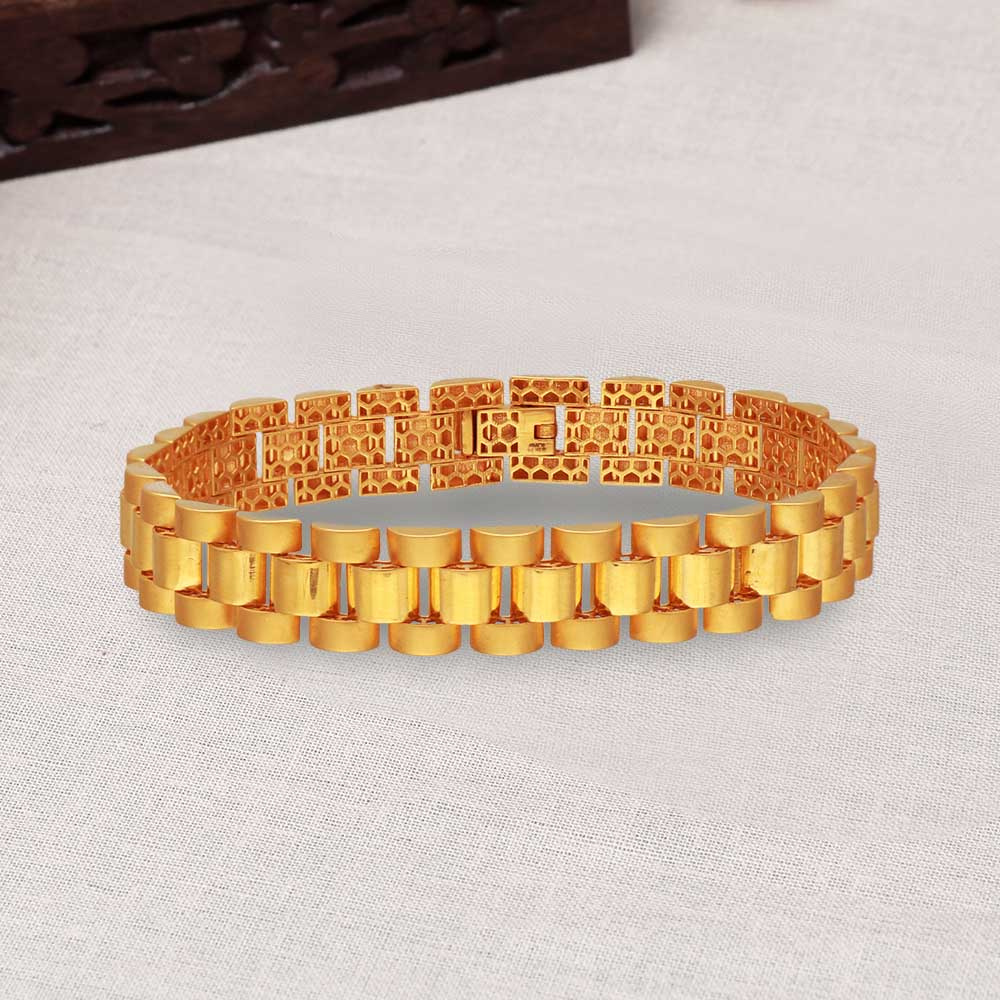 9ct Yellow Gold Mens Rolex Style Design Bracelet 36g - Out of stock