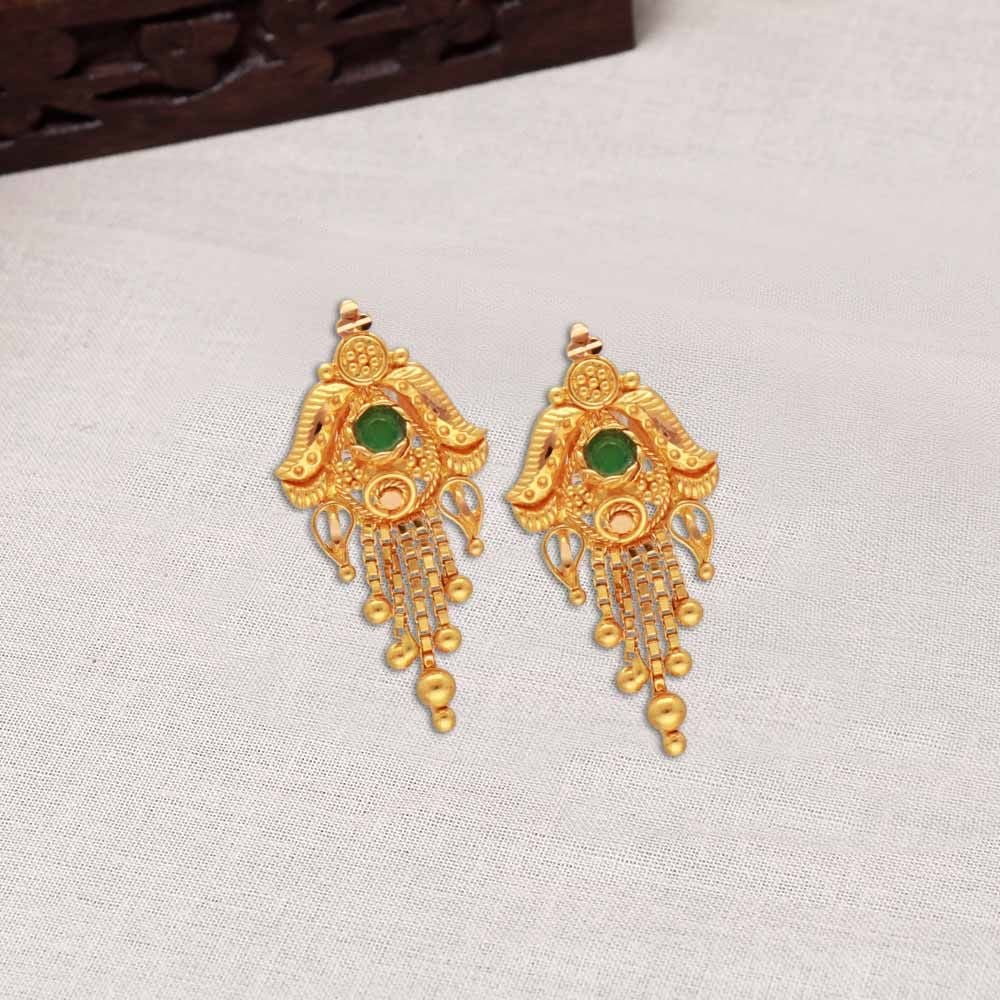 Plain Gold Earrings (3.400 Grams)/ Gold Ear Tops | Mohan Jewellery