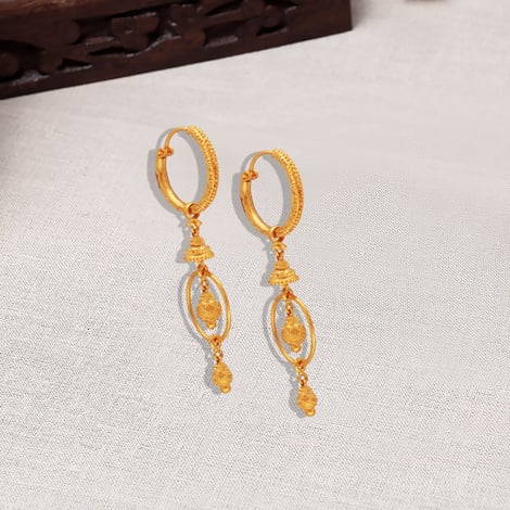 14K Small & Easy To Carry Gold Earrings Design