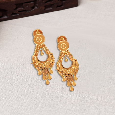 Women Tops 2 Gram Ladies Gold Earring at Rs 4650/gram in Narsapur | ID:  23281217188