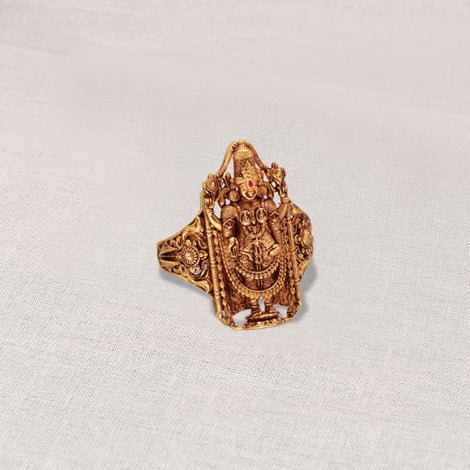 Buy Sadhavi Brass Gold Plated CZ Studded Lord Tirupati Balaji Ring | Good  Luck Charm Ring - free Size, Adjustable for Men & Women | Sri Venkateswara  Swamy at Amazon.in
