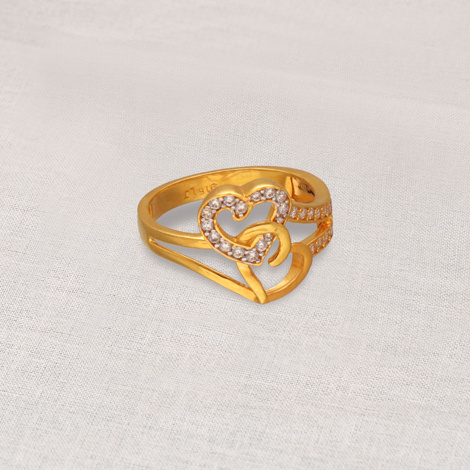 Wedding Gold Ring Diamond Ring Simple Heart Shaped Two In One Female | eBay