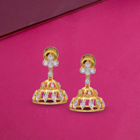 Imitation Diamond Like Jhumka - South India Jewels