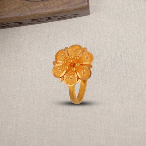 Plain Floral Design Gold Ring 04-13 - SPE Gold,Chennai